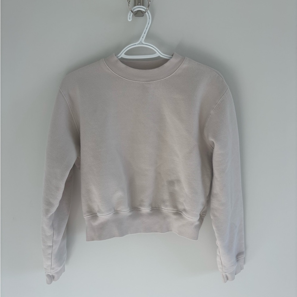 TNA Cream Fleece cropped Sweatshirt - Picture 2 of 4